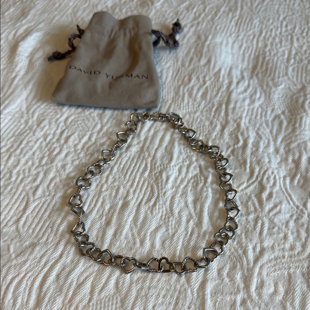 David Yurman Silver Heart Necklace